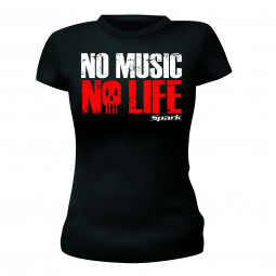 NO MUSIC NO LIFE dámské tričko - černé 2022