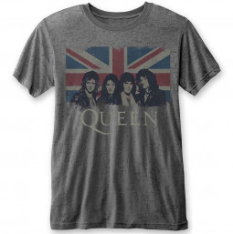 QUEEN -  VINTAGE UNION JACK (BURNOUT) - TRIKO