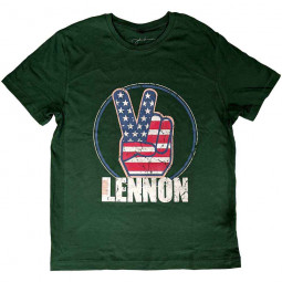 JOHN LENNON - PEACE FINERS US FLAG (GREEN) - TRIKO