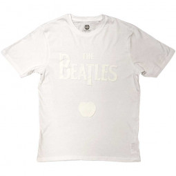 BEATLES - DROP T LOGO & APPLE (WHITE) (HI-BUILD) - TRIKO