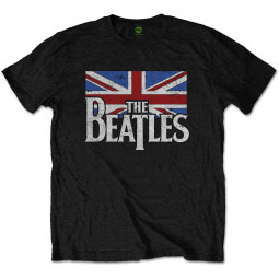 BEATLES - DROP T LOGO & VINTAGE FLAG - TRIKO