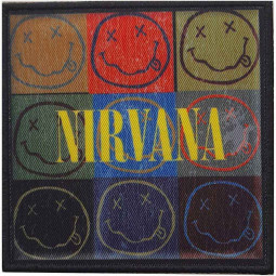 NIRVANA - DISTRESSED HAPPY FACE BLOCKS - NÁŠIVKA