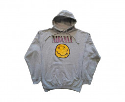 NIRVANA - XEROX HAPPY FACE PINK (GREY) - MIKINA